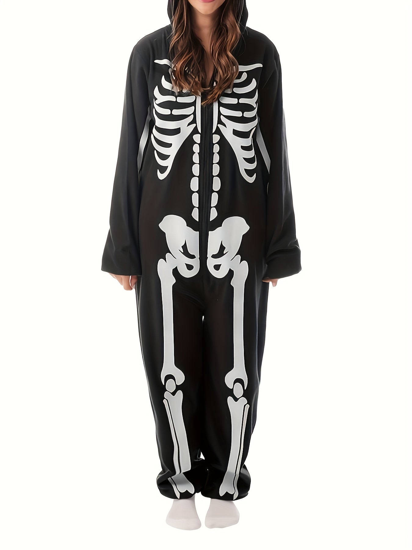 Plus Size Skeleton Sleepwear Jumpsuit