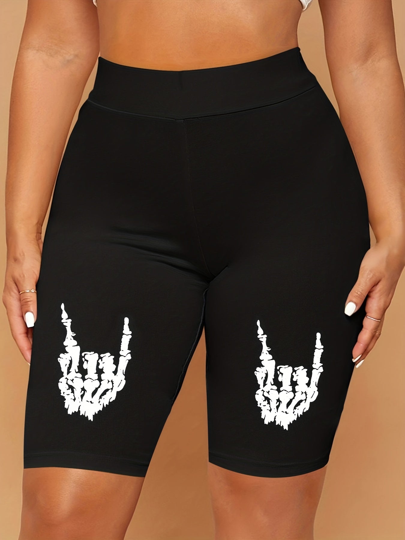 Hand Bones Print Shorts