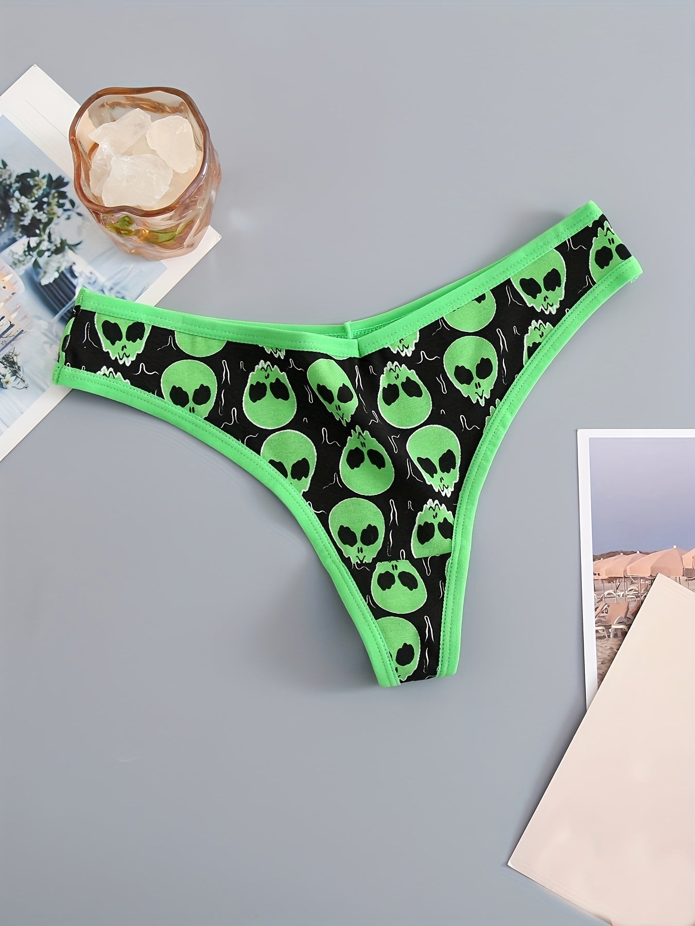 3pcs Alien Print Thongs