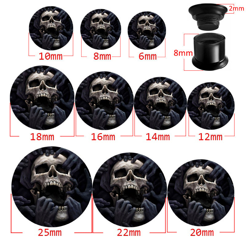 2pcs/pair Acrylic Ear Expander With Skull Pattern