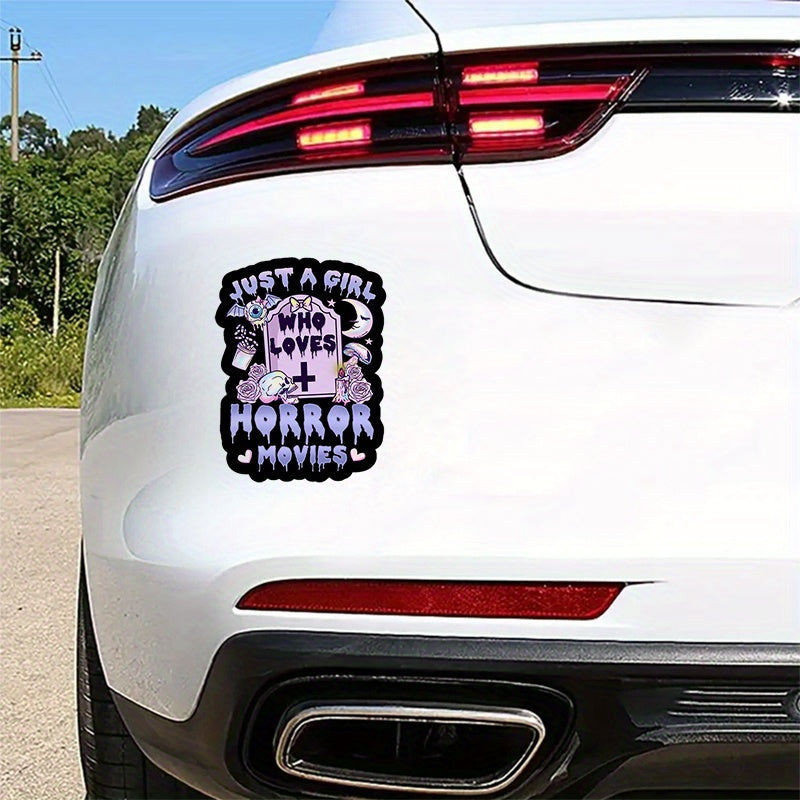 Just A Girl Who Loves Horror Movies Pastel Goth Car Sticker