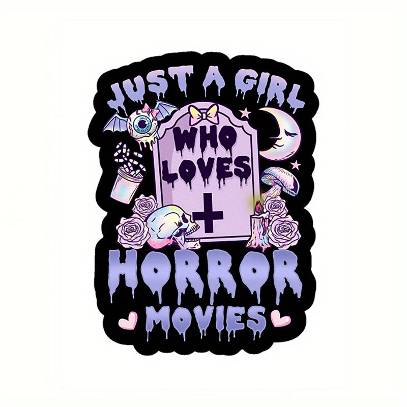 Just A Girl Who Loves Horror Movies Pastel Goth Car Sticker