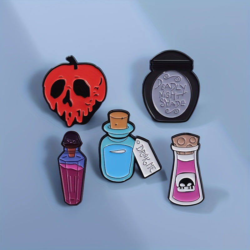 Skull Magic Potion Bottle Pin