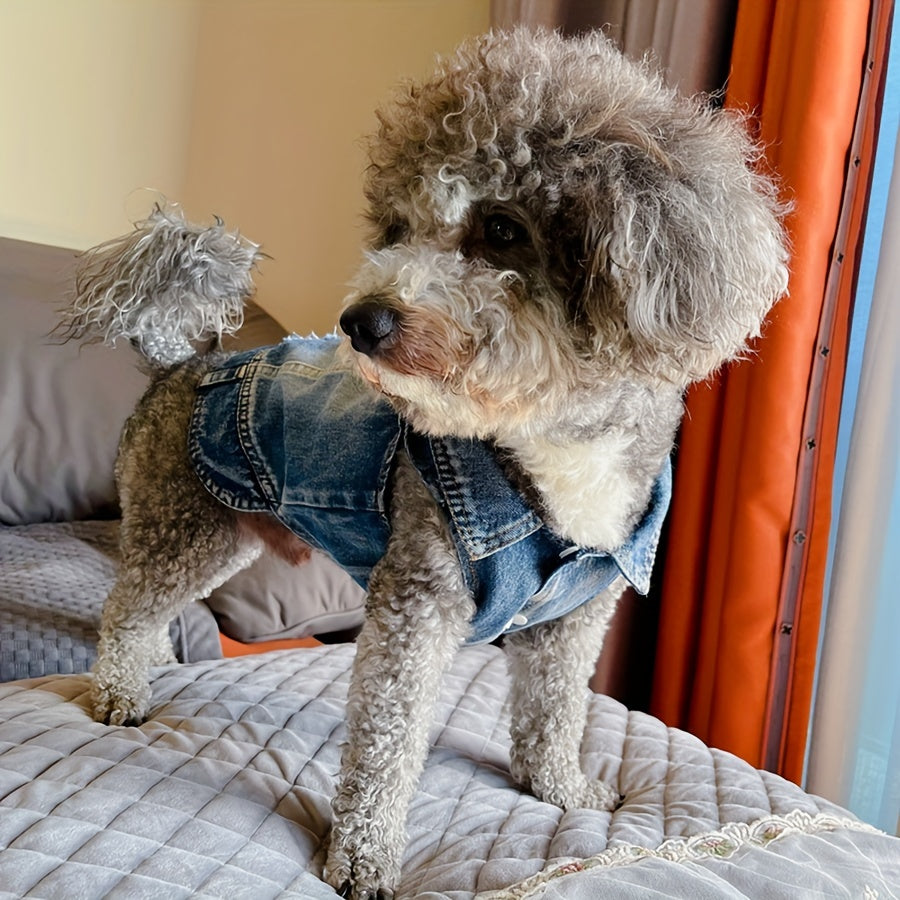 Medium Dog Fashion Denim Vest