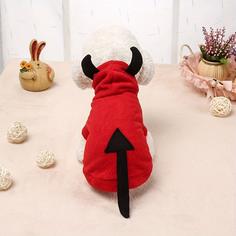 Devil's Horn & Tail Hoodie For Dogs