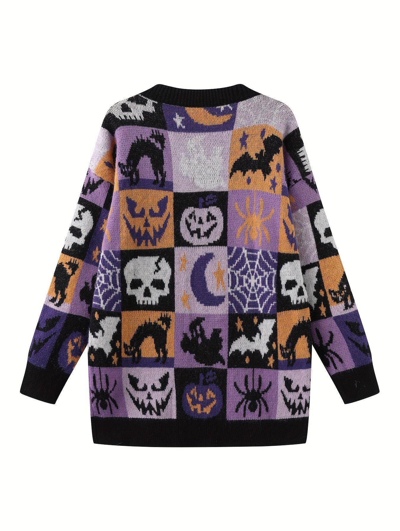 Halloween Pattern Knit Cardigan