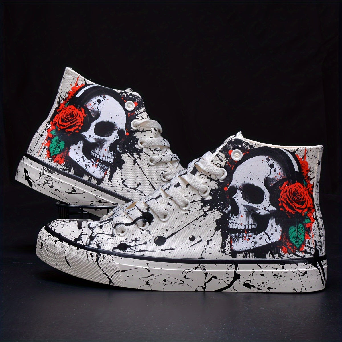 Skull Print High-Tops for Men