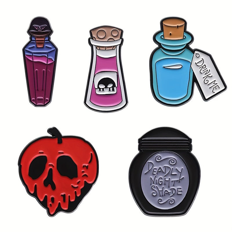 Skull Magic Potion Bottle Pin