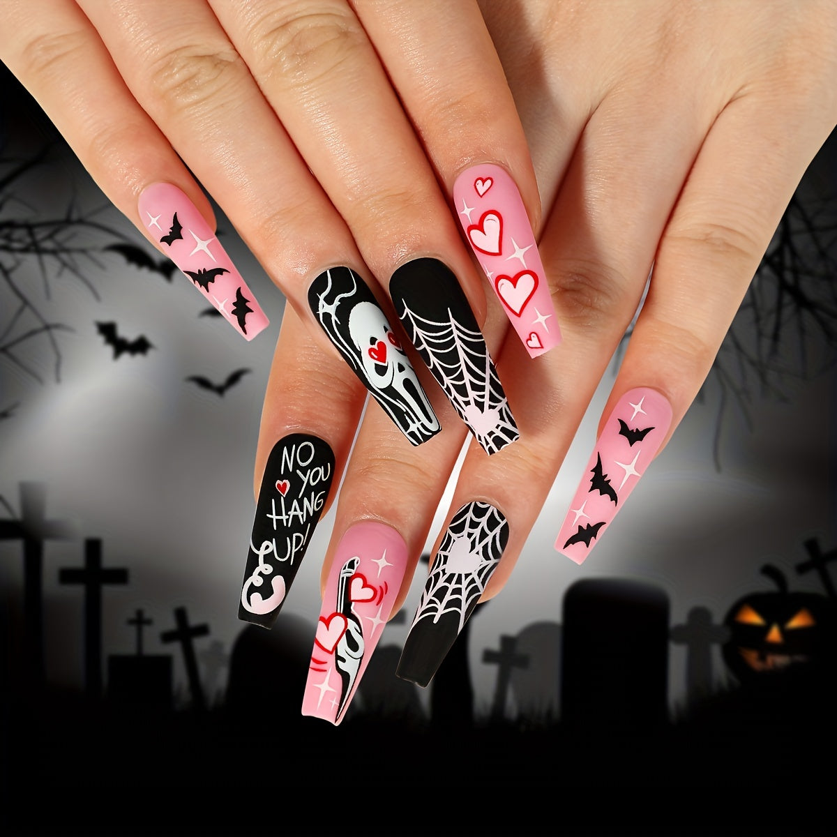 24pcs Scream Nails