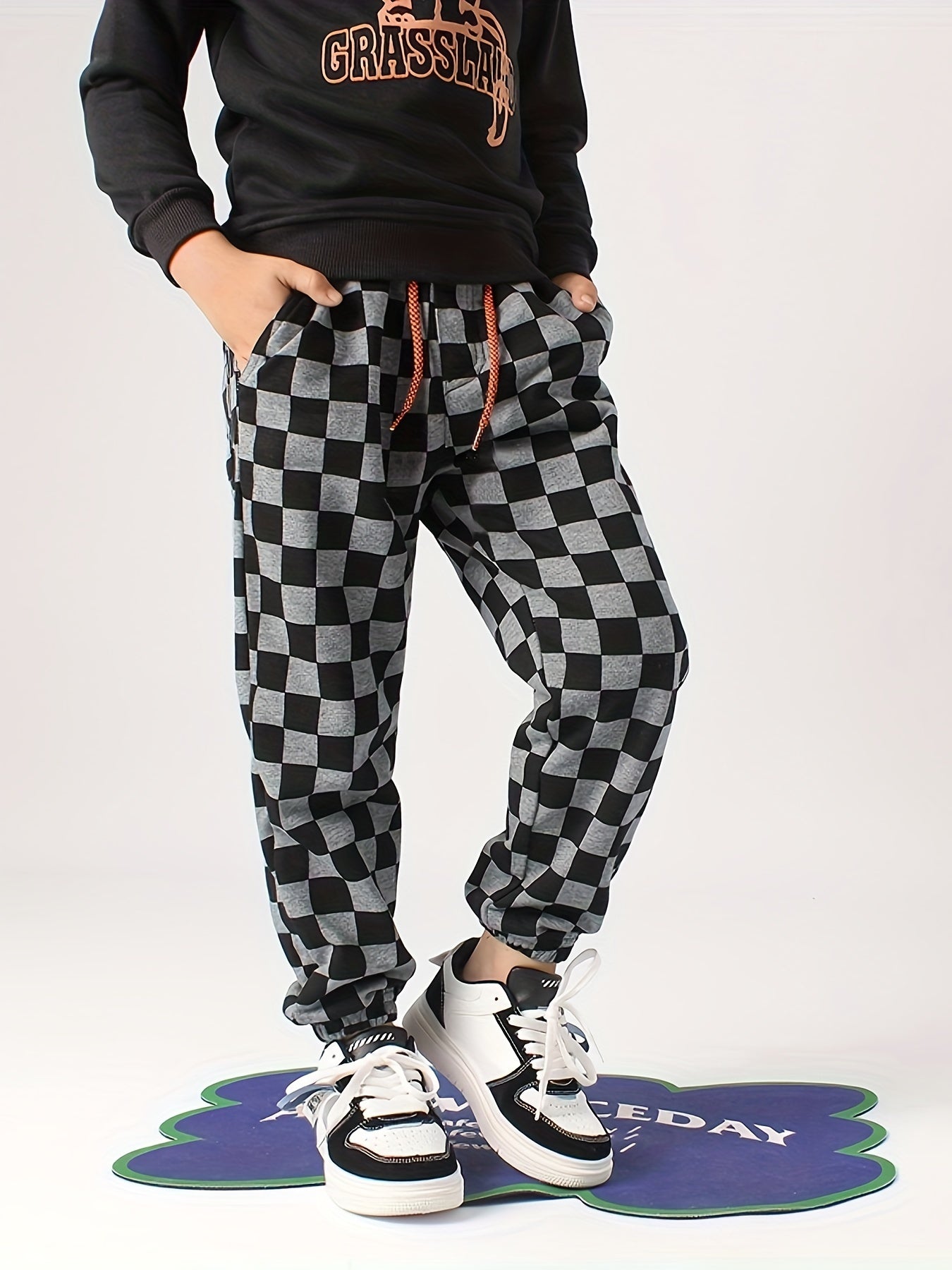 Boys' Cozy Plaid Joggers