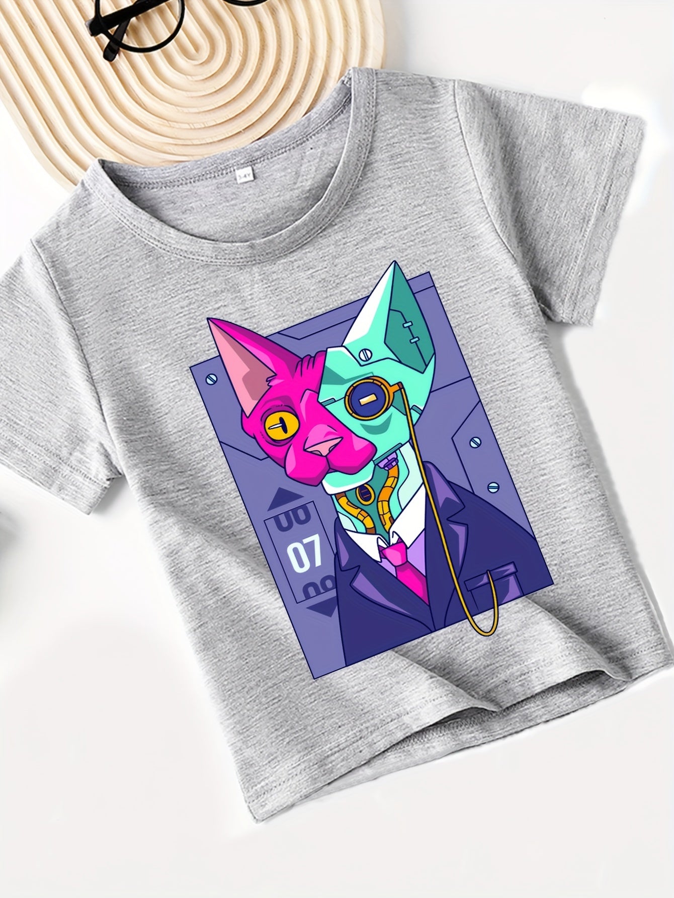 Punk Cat Print T-Shirts For Boys - Cool, Lightweight And Comfy Summer Clothes!