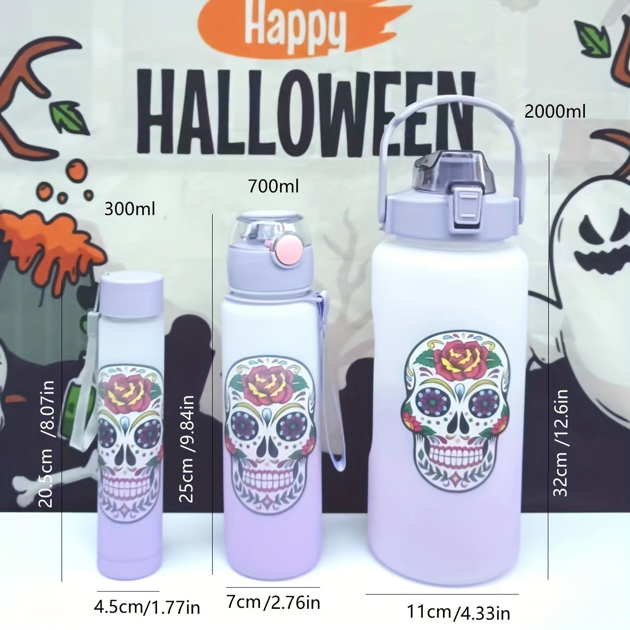 Day Of The Dead Sports Water Bottles