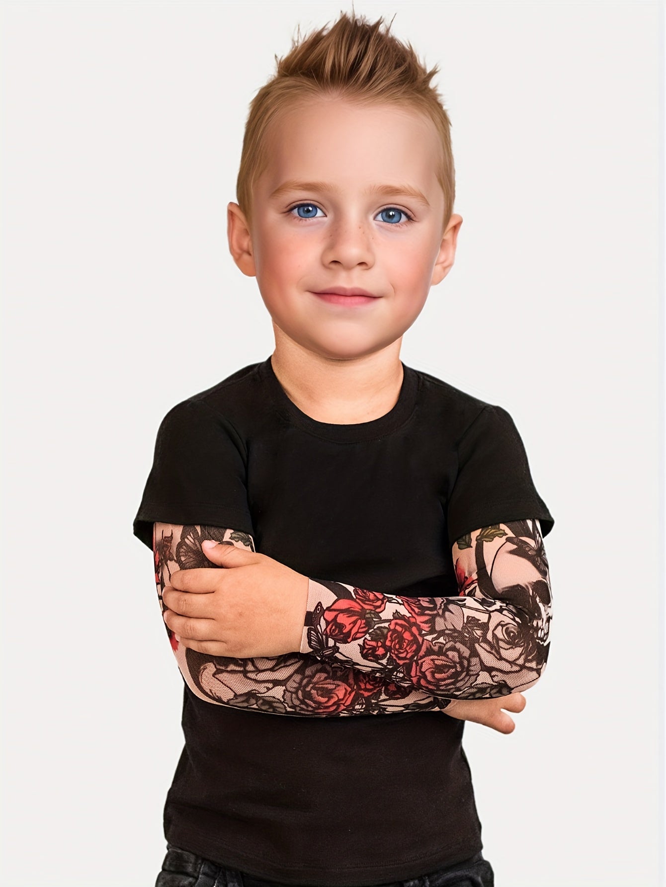 Toddler Boy's Cotton-Blend Tattoo Sleeved Shirt