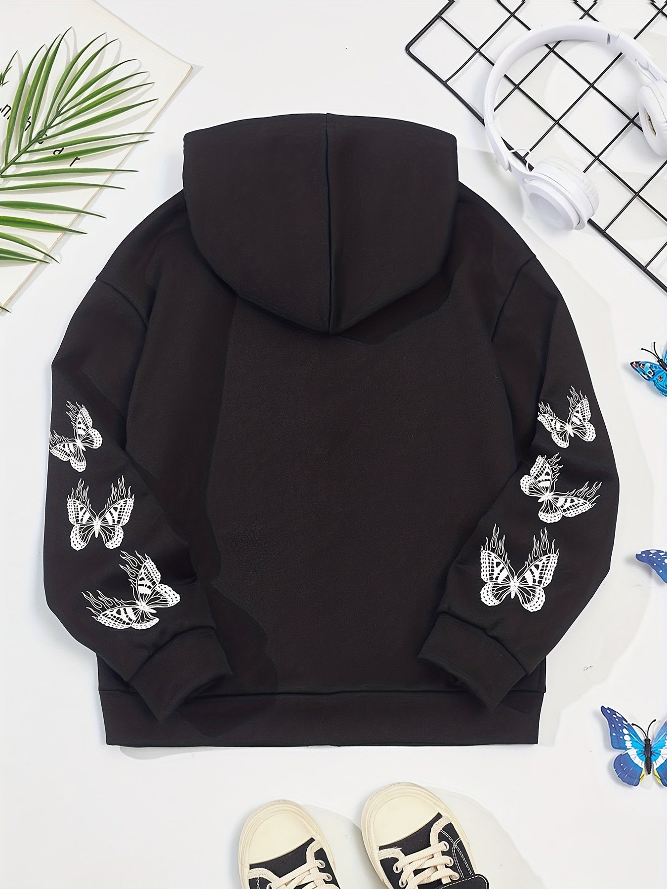 Girls  Butterfly Zip Up Hoodie