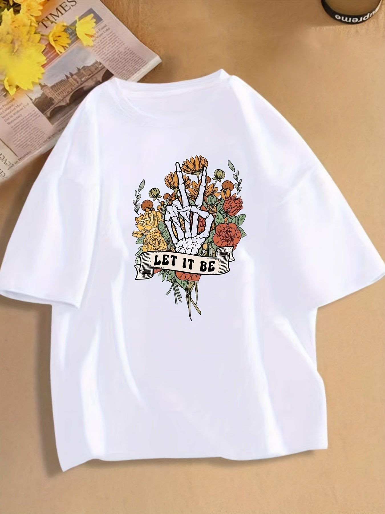 ''Let It Be'' Graphic Girls Casual Tee