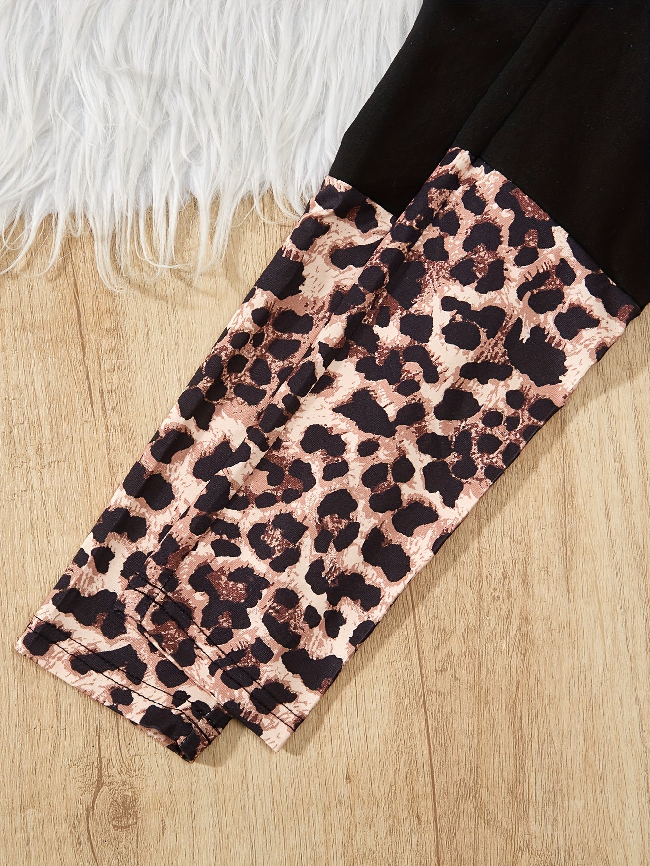 Leopard Print Short Sleeve Pants Set