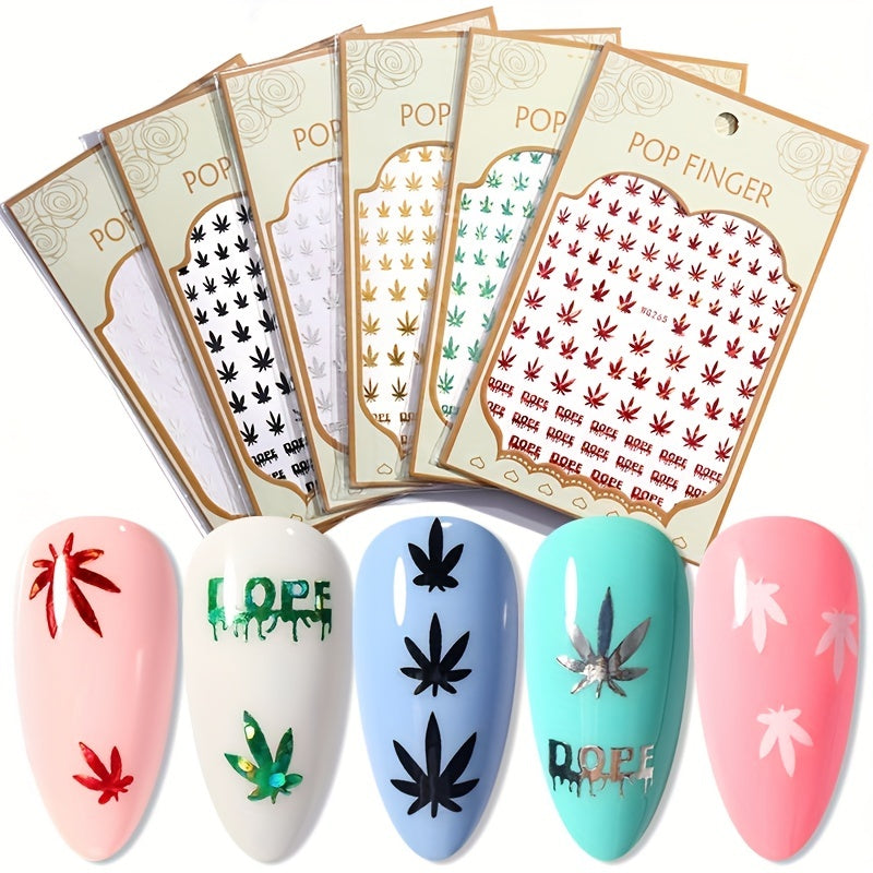 Pot Leaf Nail Stickers