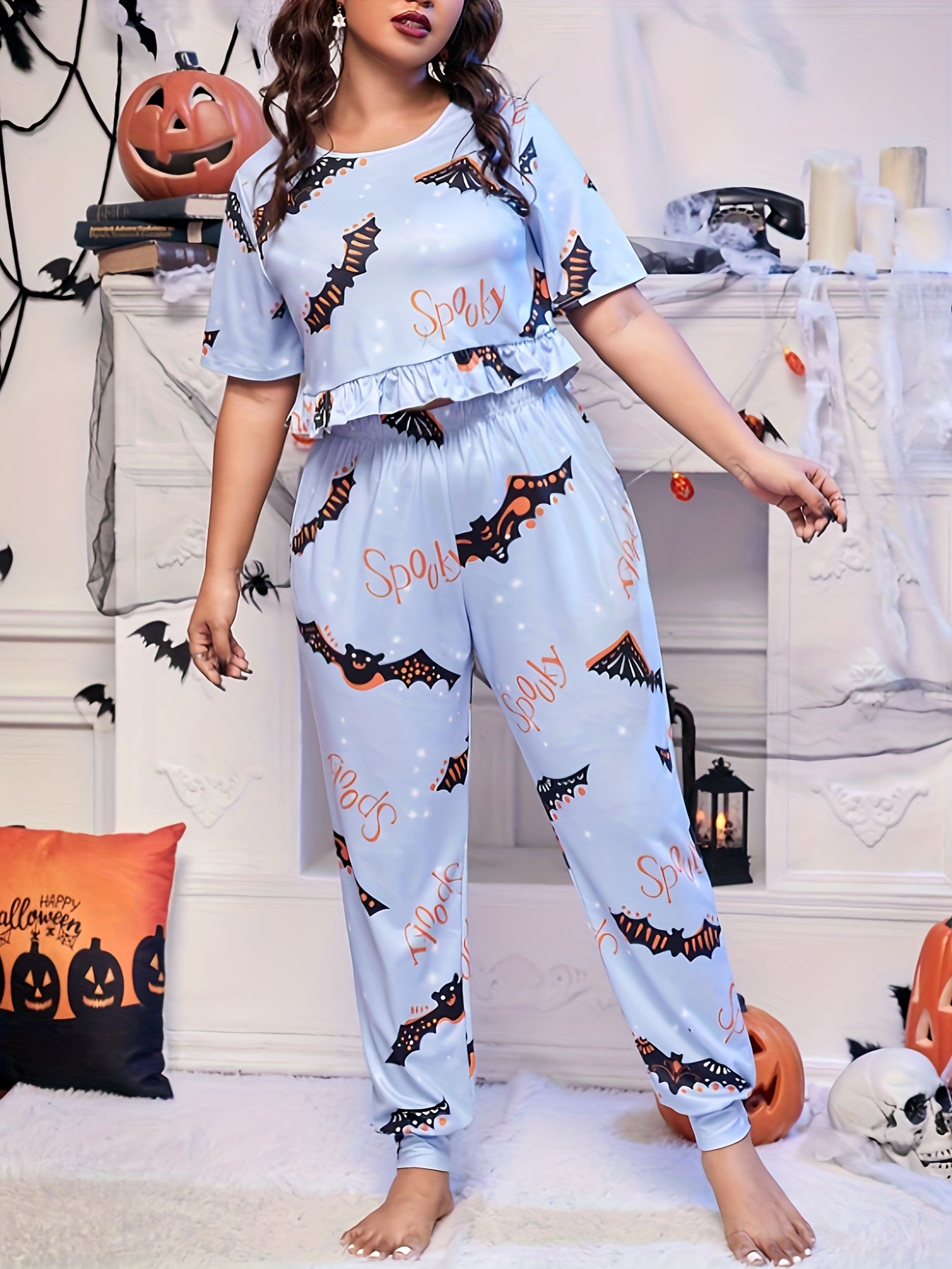 Plus Size Halloween Lounge 2pc Set