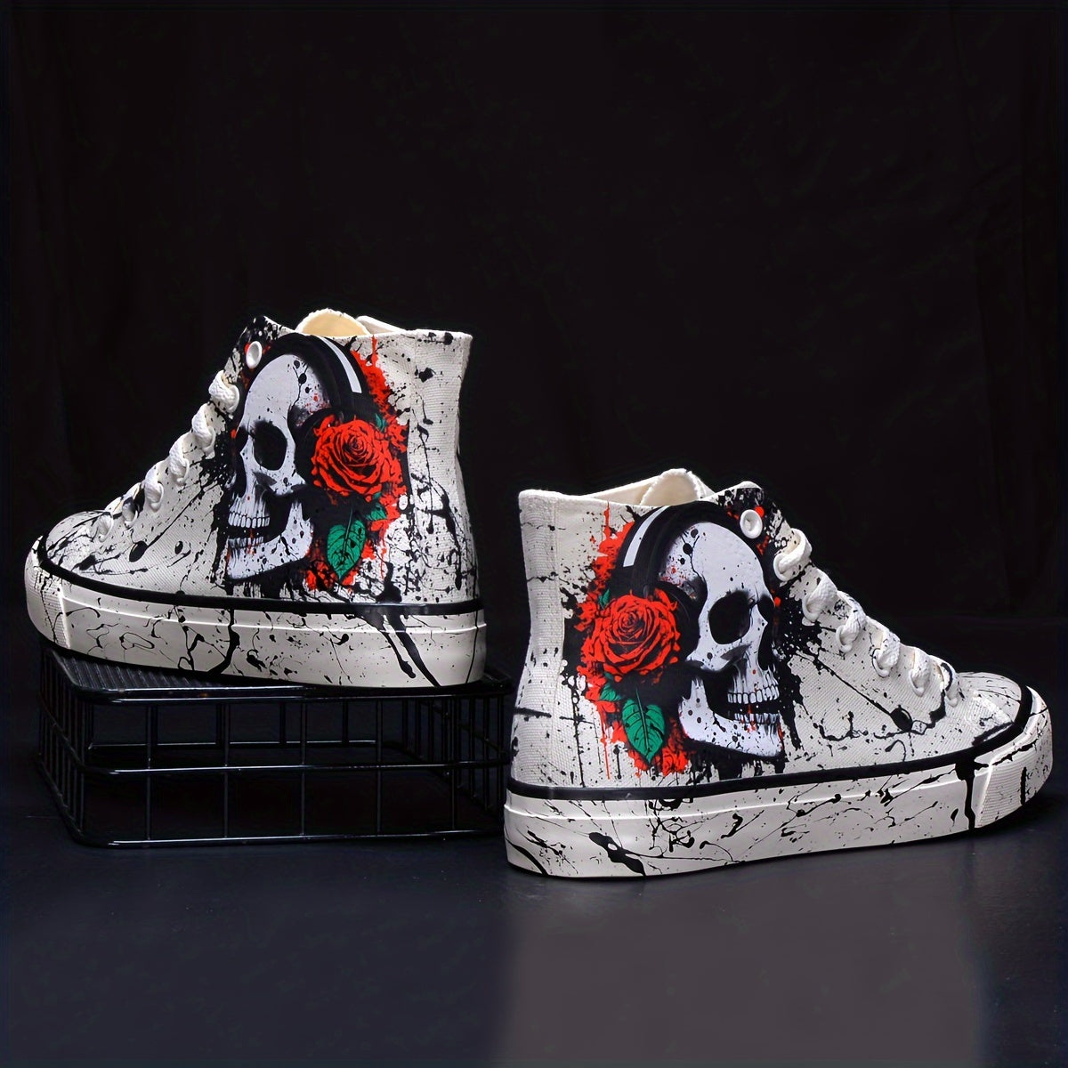 Skull Print High-Tops for Men