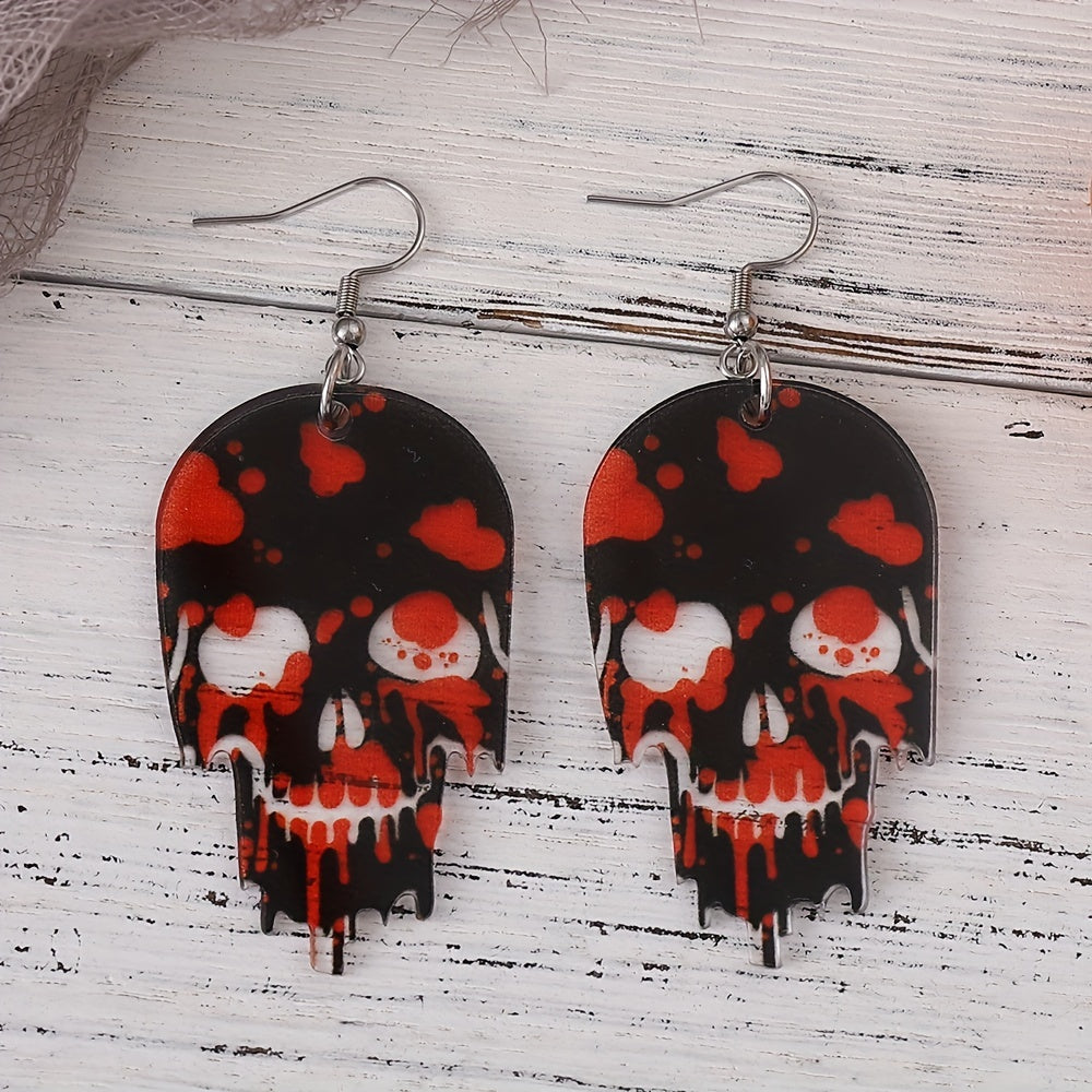 Black Bloody Skull Earrings