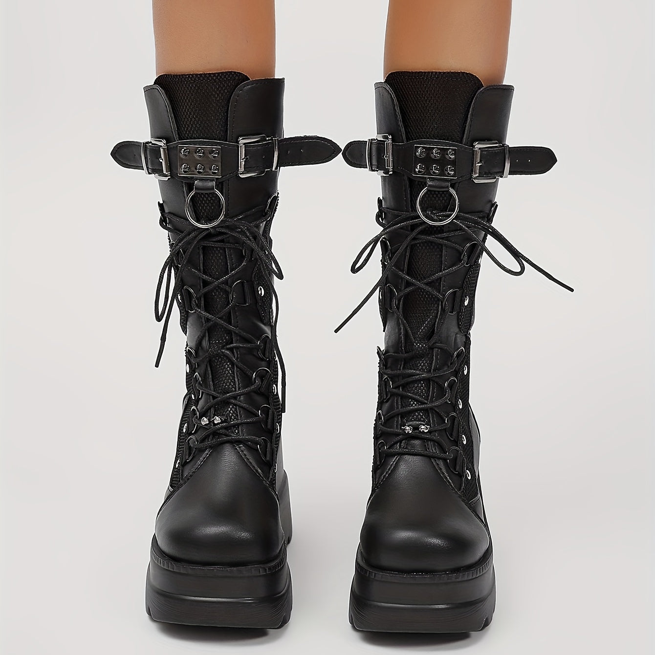 Women's High-Platform Mid-Calf Boots