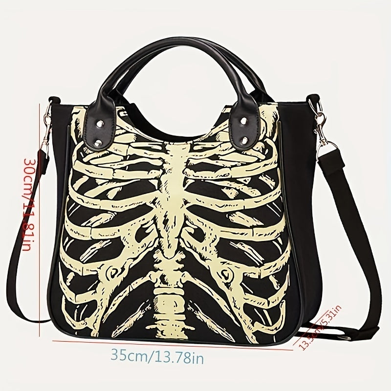 Skeleton Canvas Crossbody Bag