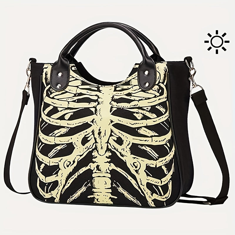 Skeleton Canvas Crossbody Bag