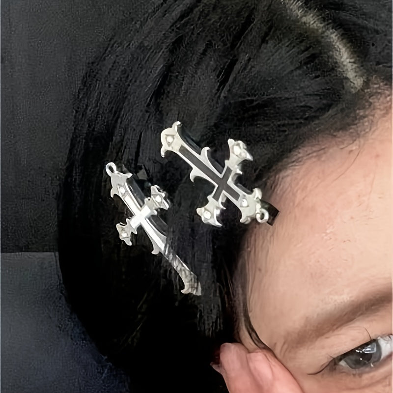 Punk Alloy Cross Hair Clip