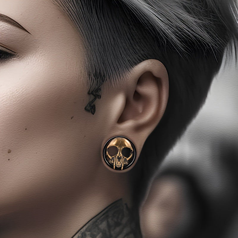 Skull Stainless Steel Ear Plugs