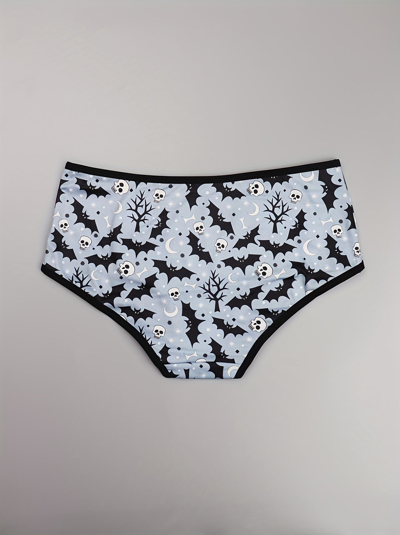 3 Pack Plus Size Skull & Eye Sun Print Low Waisted Briefs