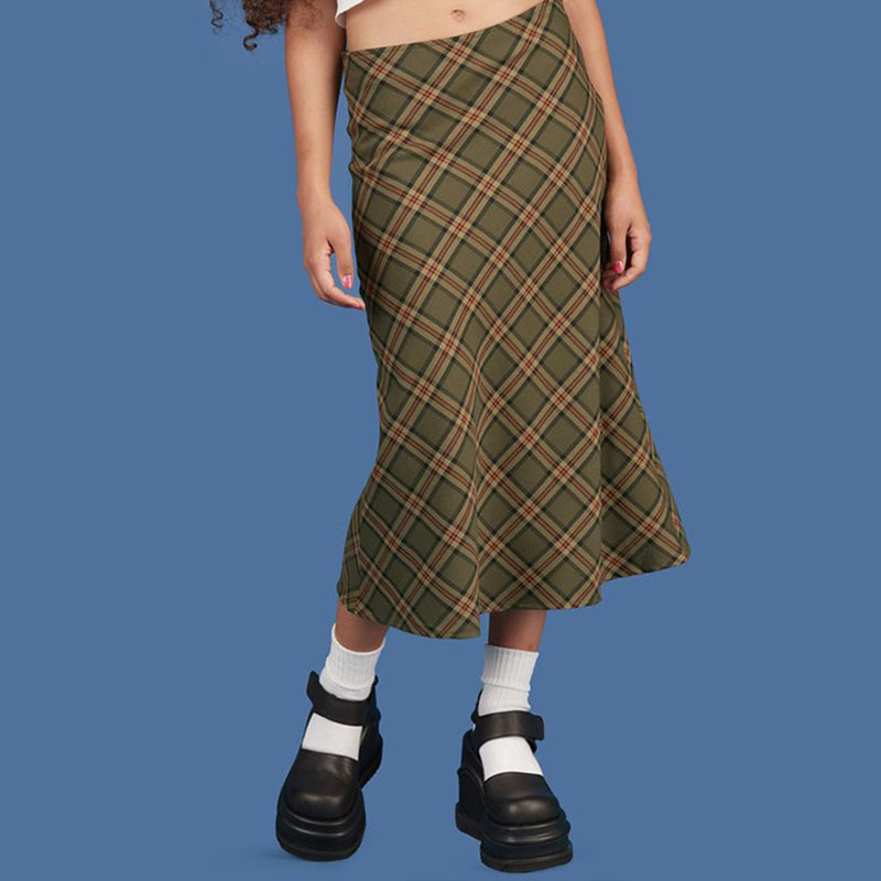 Elizabath E-girl Plaid High Waist Mermaid Skirt