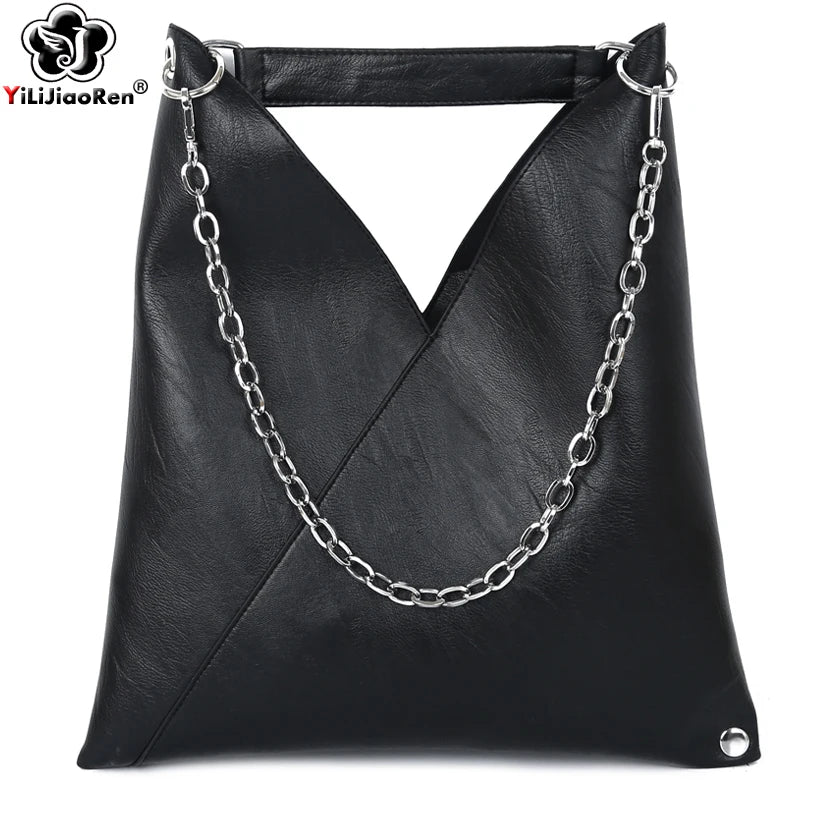 Black leather bag