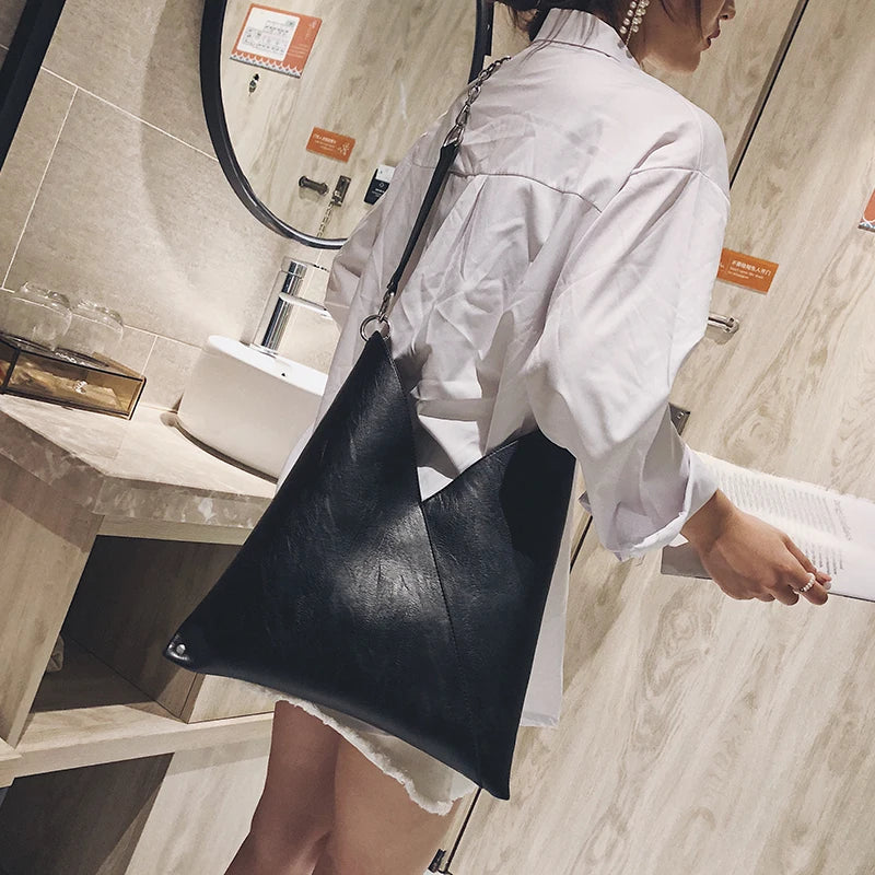 Black leather bag