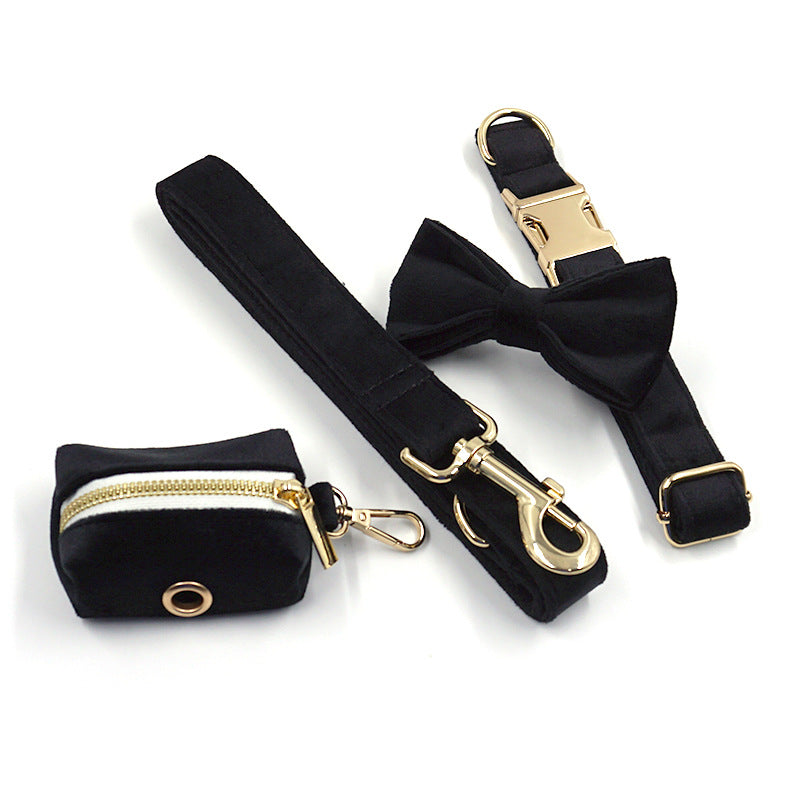 Black velvet dog collar