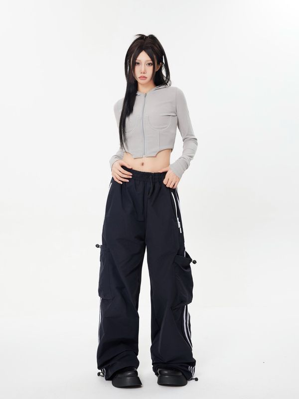 American high street parachute pants