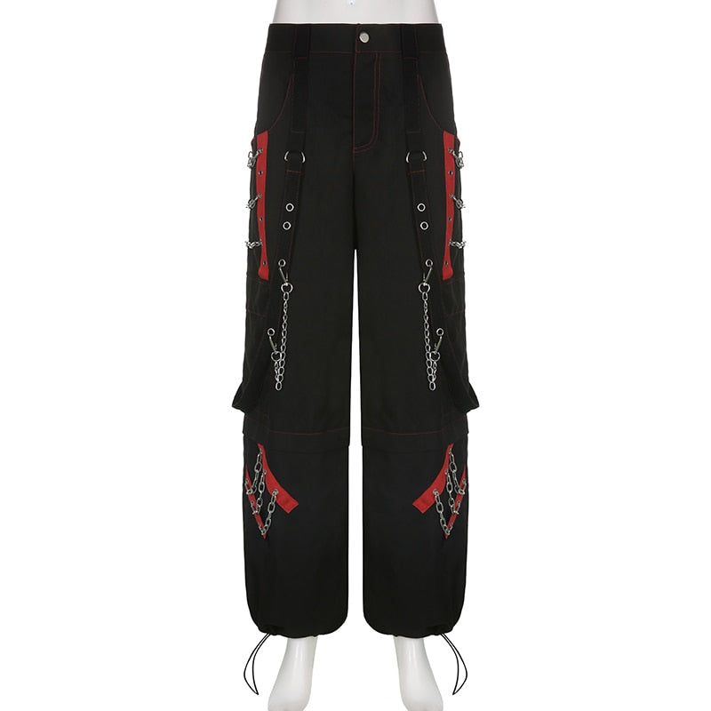 Red and Black Punk Pants