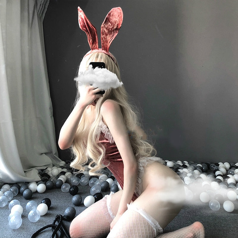 Pink Velvet Bunny Halloween Costume