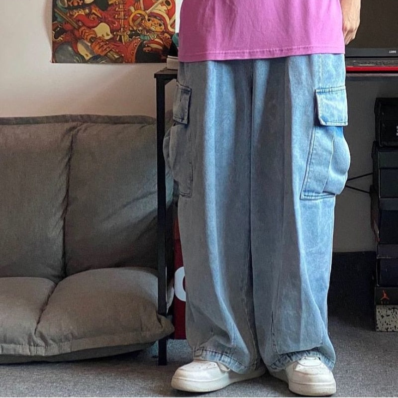 90s Men's Wide Leg Loose Denim Jeans