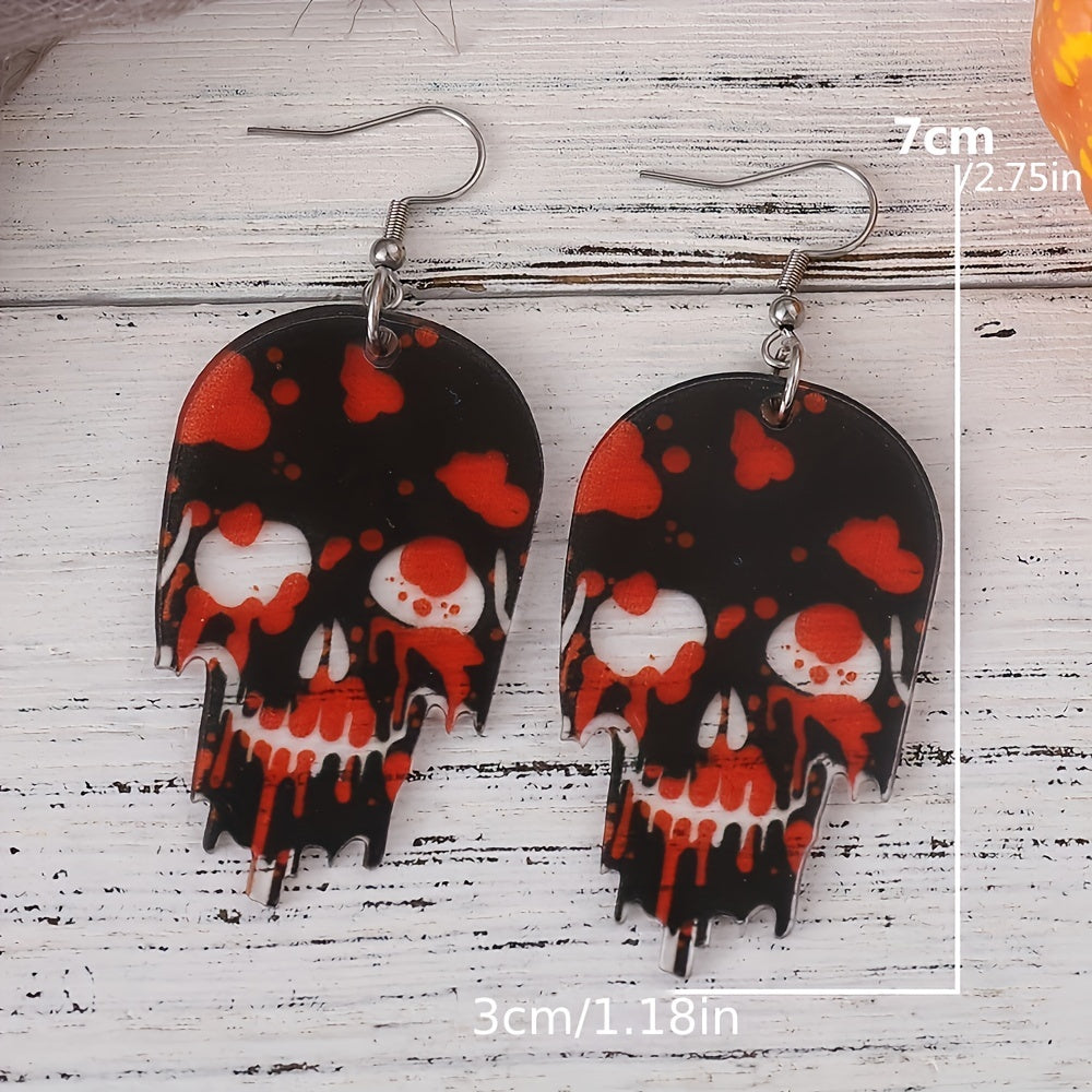 Black Bloody Skull Earrings