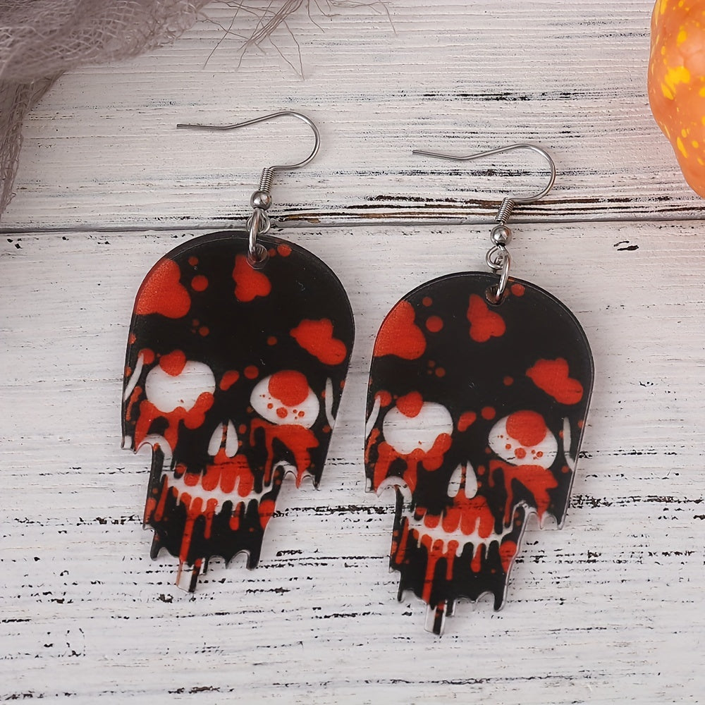 Black Bloody Skull Earrings