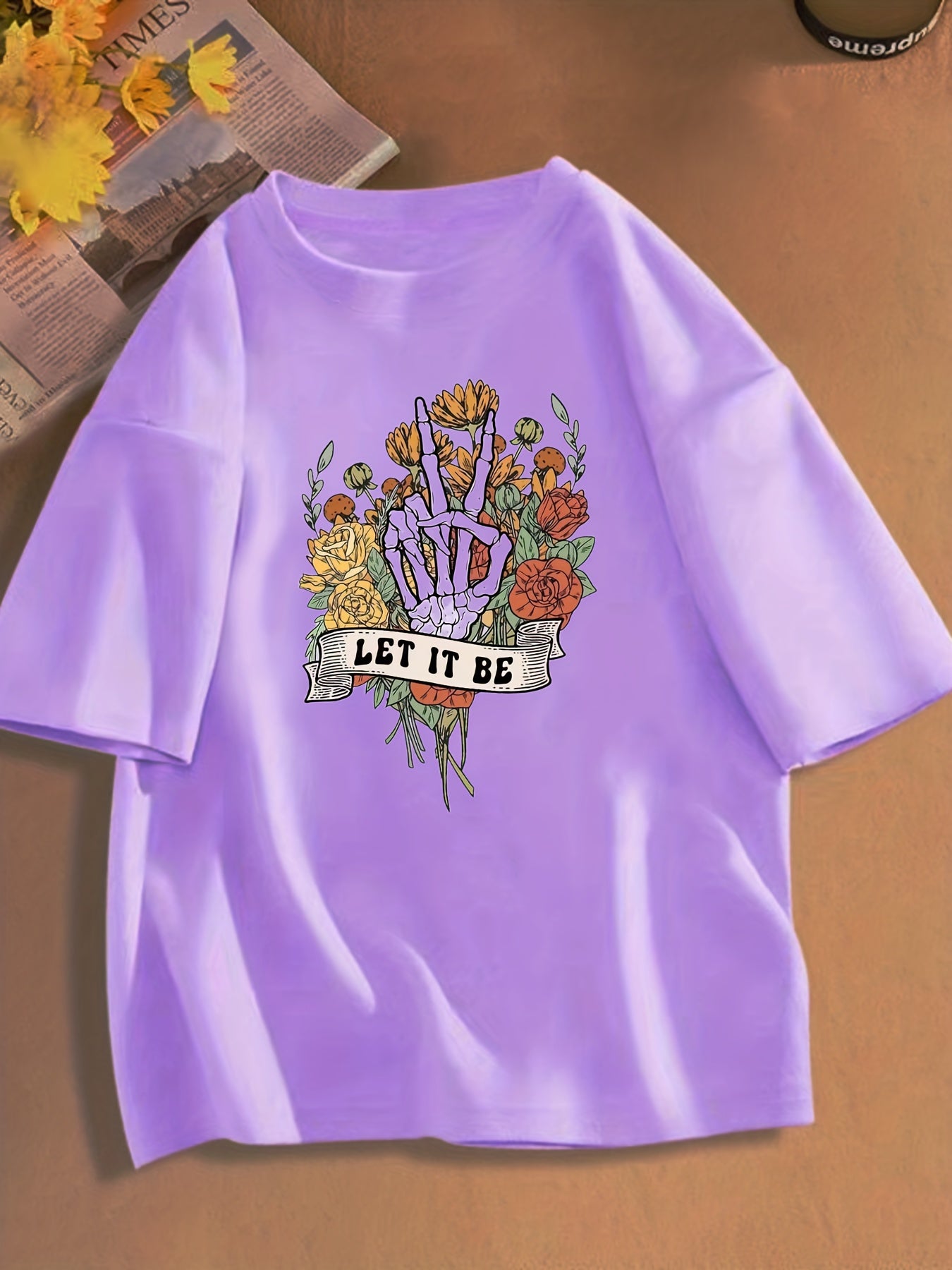 ''Let It Be'' Graphic Girls Casual Tee