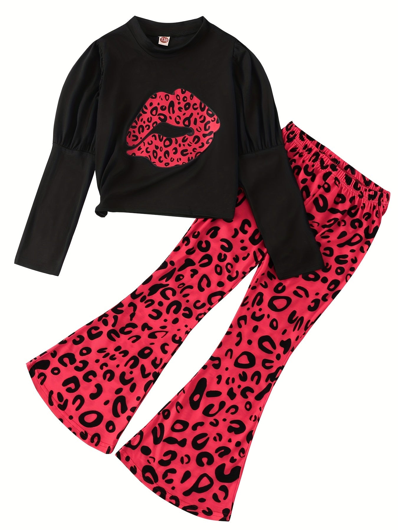 2pcs Girl's Leopard Outfit