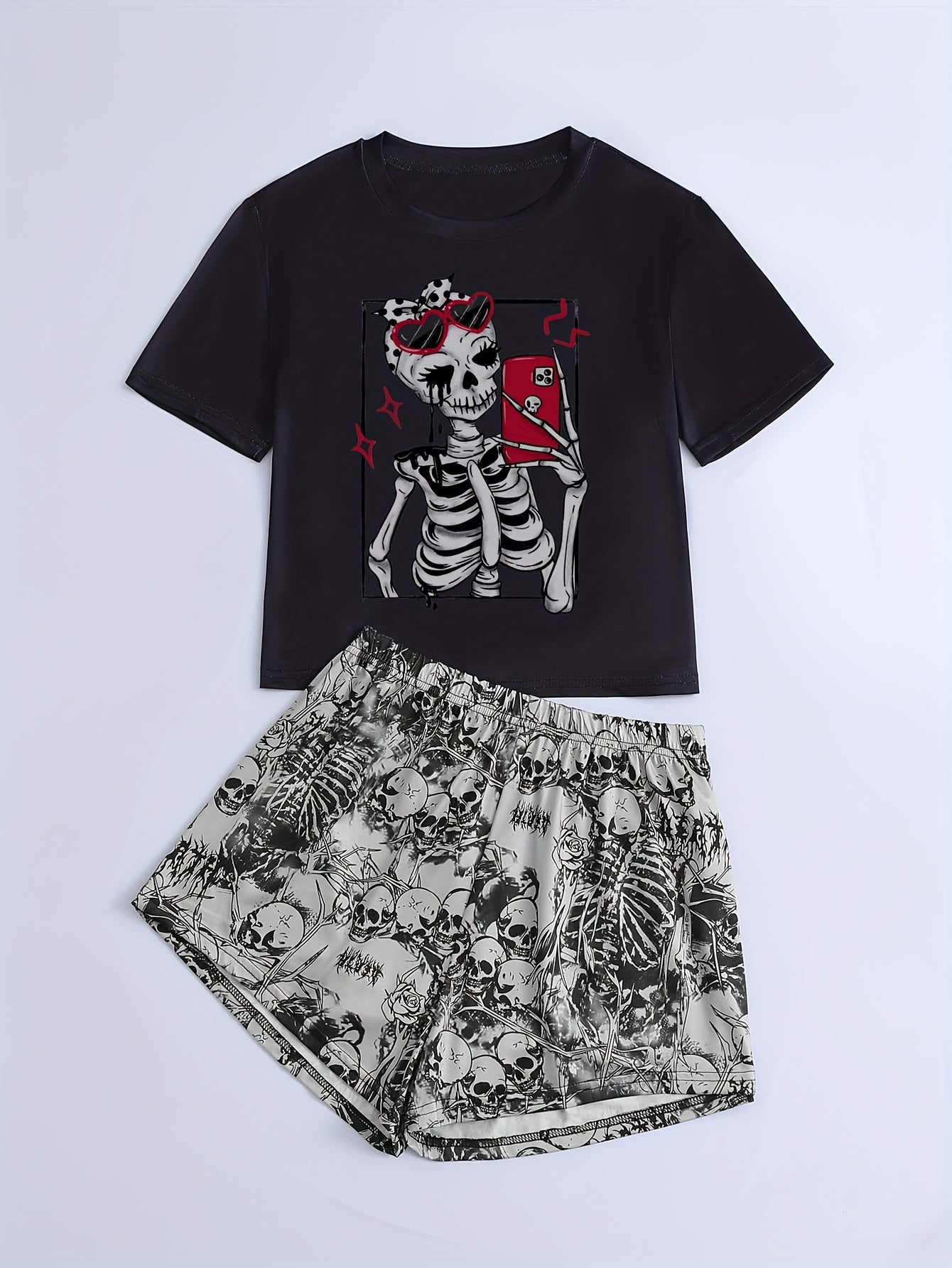 Women's Skull Print Pajama Set