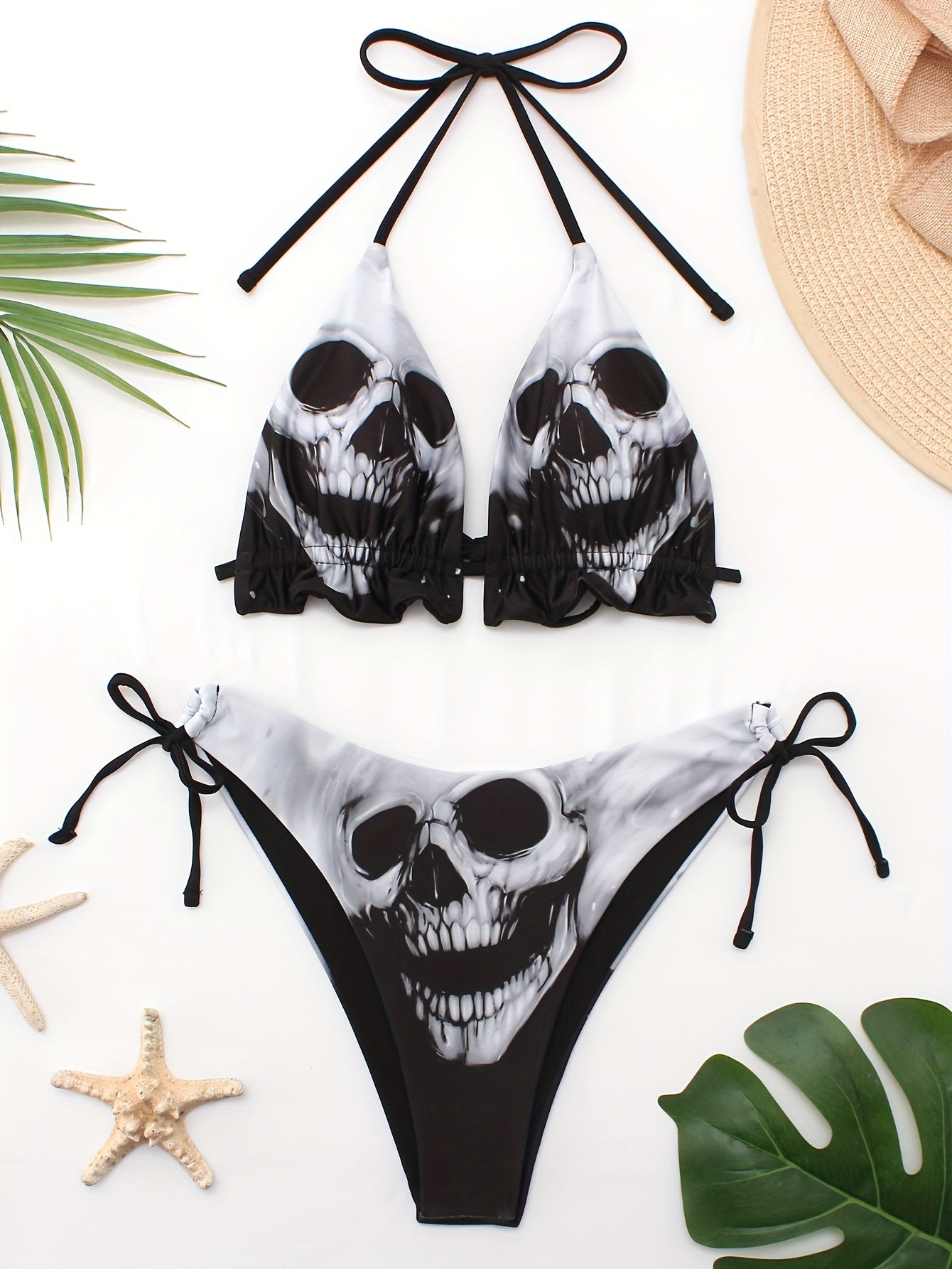 Skull Halter Bikini Set