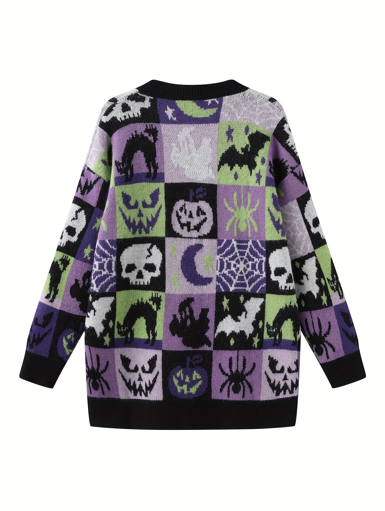 Halloween Pattern Knit Cardigan