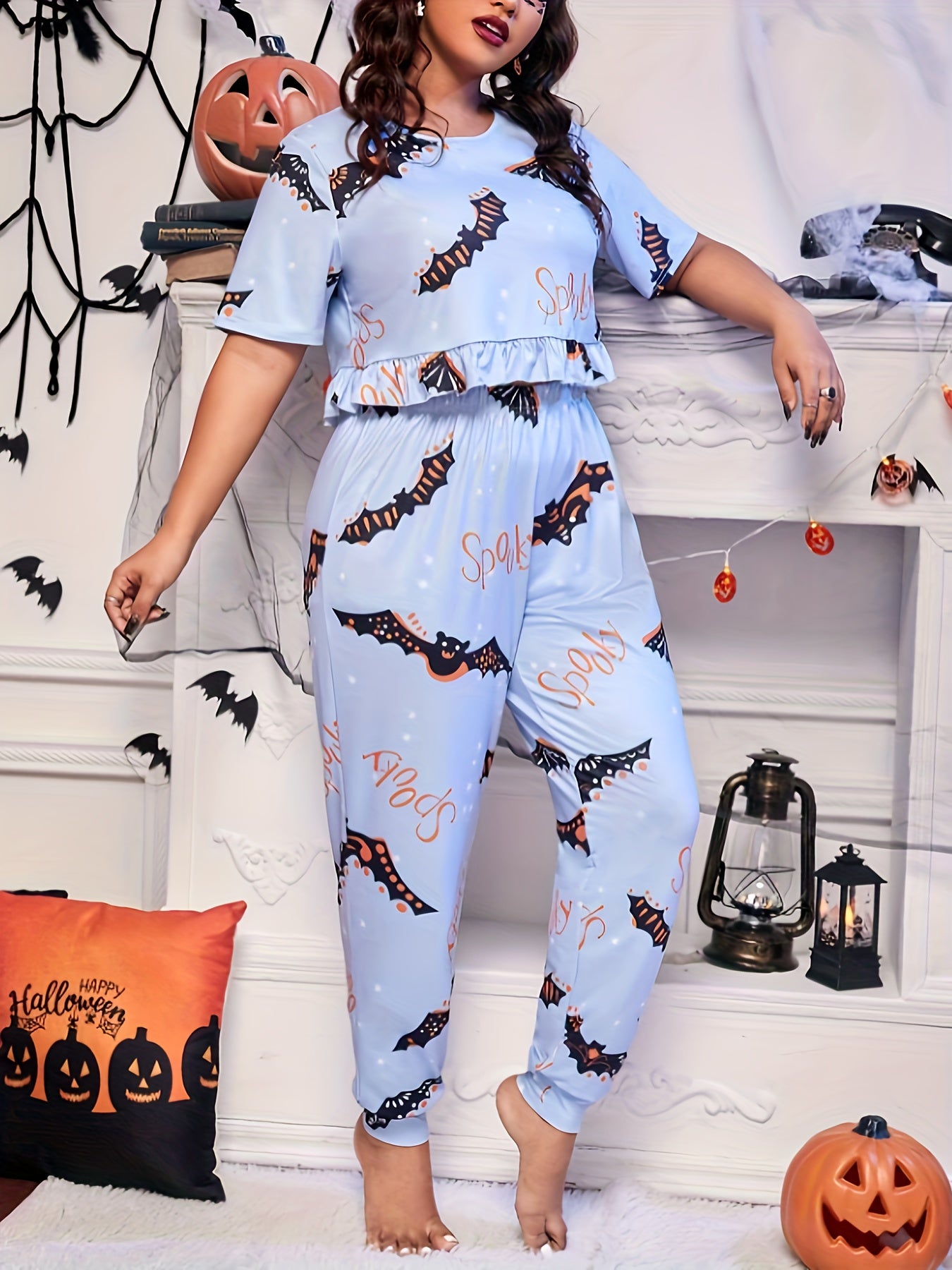 Plus Size Halloween Lounge 2pc Set