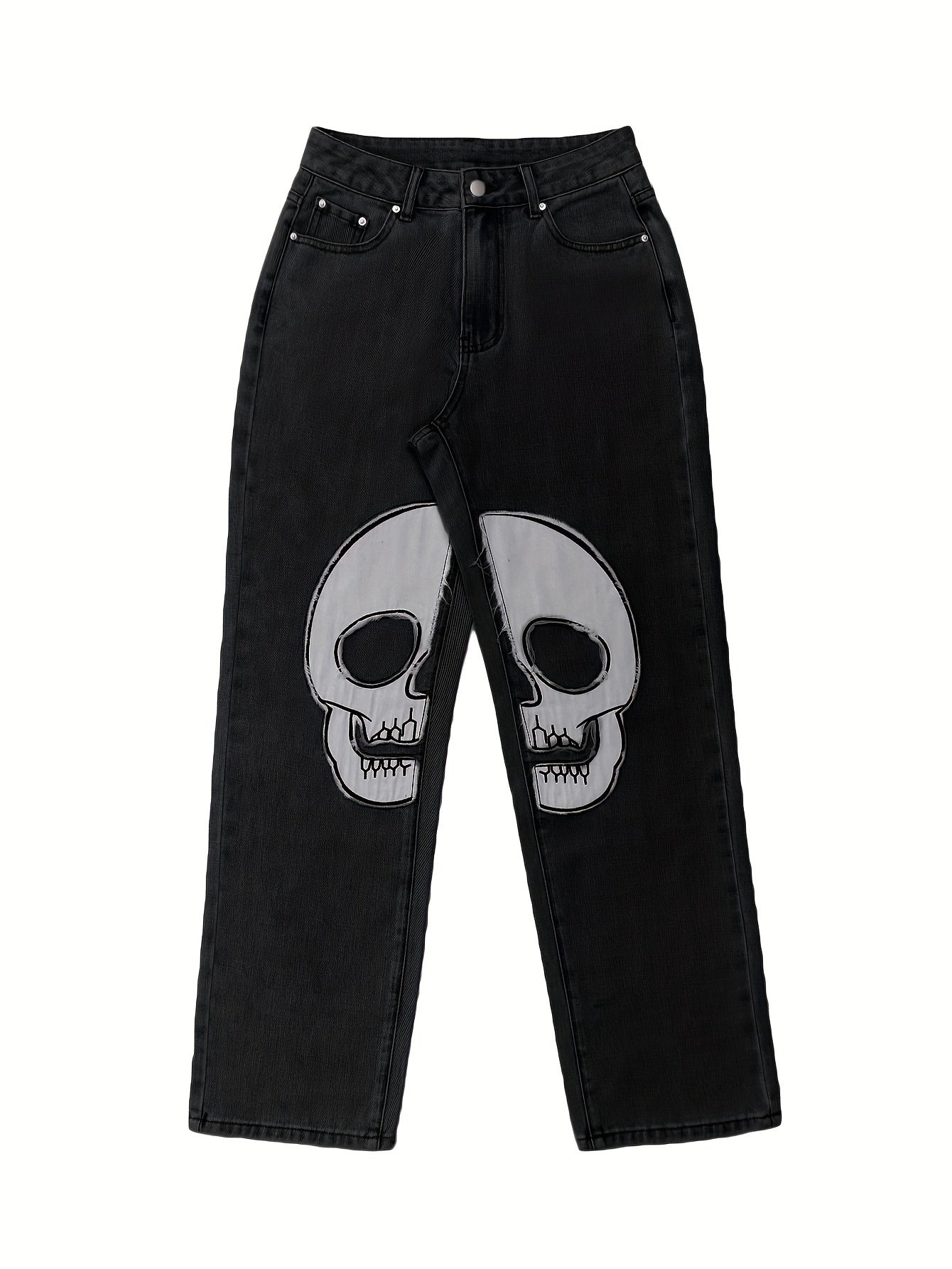 Skull Pattern Gothic Streetwear Jeans