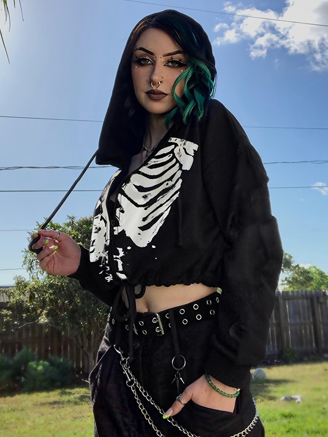 Gothic Crop Hoodie