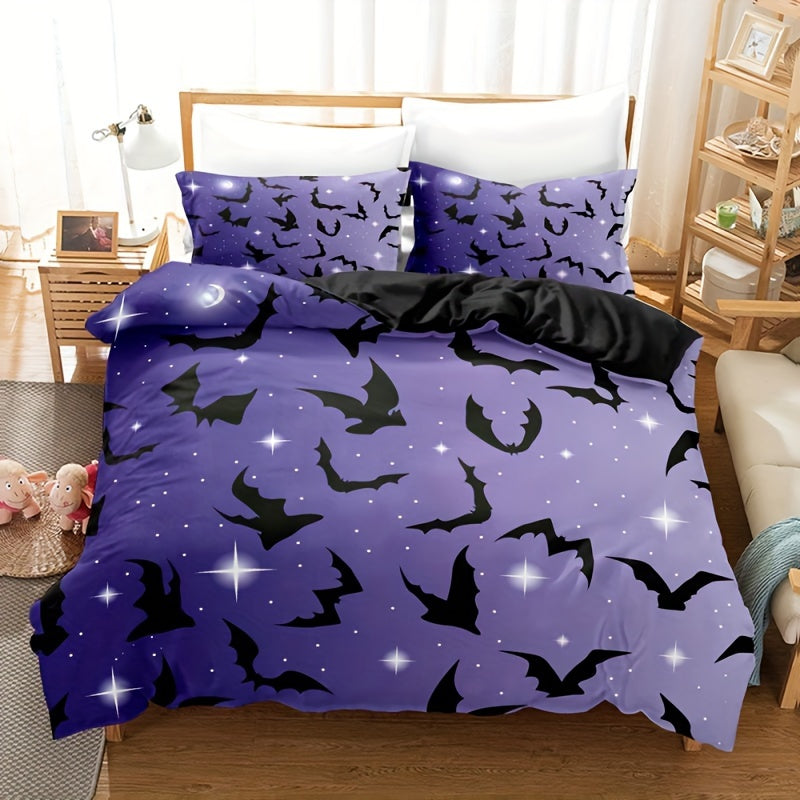 Soft & Breathable Bat Theme 3-Piece Duvet Set