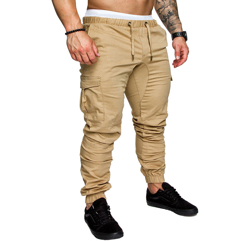 Casual Tethered Elastic Waist Joggers